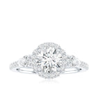Moissanite Halo Engagement Ring for Her with Certificate D-VS1 - Rosec Jewels