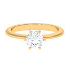 1 CT Certified Moissanite Round Cut Solitaire Ring in Gold Moissanite - ( D-VS1 ) - Color and Clarity - Rosec Jewels