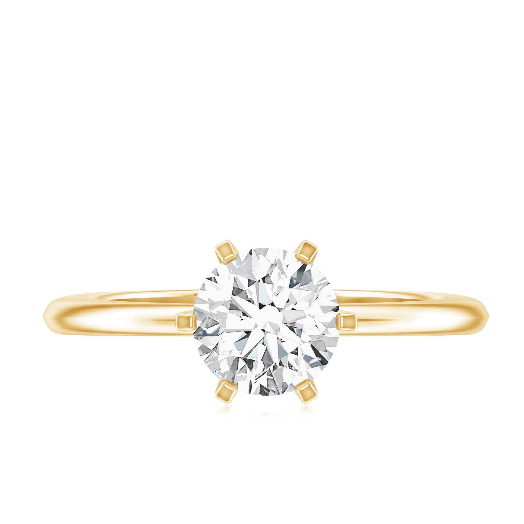 Certified 1 CT Moissanite Round Solitaire Engagement Ring D-VS1 - Rosec Jewels