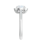 Round Moissanite Halo Engagement Ring with Certificate D-VS1 - Rosec Jewels
