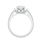 Round Moissanite Halo Engagement Ring with Certificate D-VS1 - Rosec Jewels