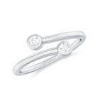 Natural Diamond 2 Stone Promise Ring in Wrap Style Natural - ( HI-SI ) - Rosec Jewels