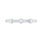 Certified Moissanite Three Stone Stackable Ring in Bezel Setting D-VS1 - Rosec Jewels