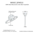 Certified Moissanite Halo Engagement Ring for Her D-VS1 - Rosec Jewels