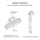 1.50 CT Zircon Statement Wedding Ring Set AAAA - Rosec Jewels