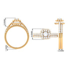 1.50 CT Zircon Statement Wedding Ring Set Zircon - ( AAAA ) - Quality - Rosec Jewels