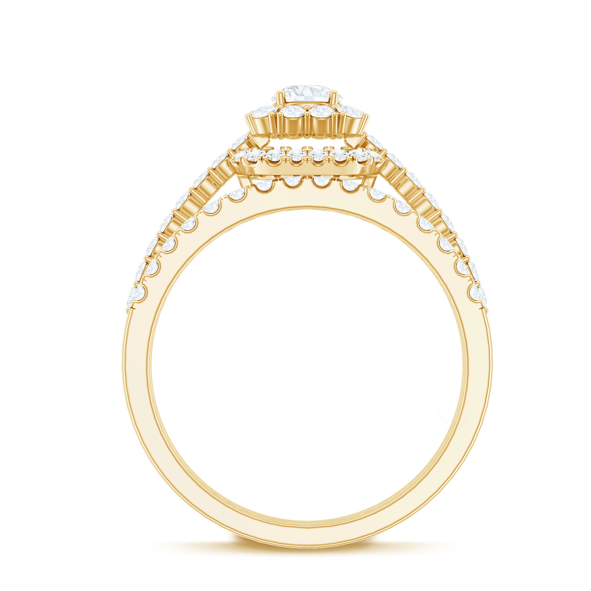 1.50 CT Zircon Statement Wedding Ring Set AAAA - Rosec Jewels
