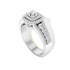 Zircon Double Halo Engagement Ring AAAA - Rosec Jewels