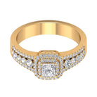 Zircon Double Halo Engagement Ring AAAA - Rosec Jewels