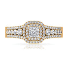 Zircon Double Halo Engagement Ring AAAA - Rosec Jewels