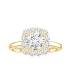 Classic Moissanite Halo Engagement Ring in Double Prong Setting D-VS1 - Rosec Jewels