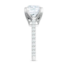 Round 10 MM Moissanite Solitaire Engagement Ring with Side Stones D-VS1 - Rosec Jewels