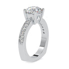2.50 CT Solitaire Zircon Engagement Ring with Side Stones AAAA - Rosec Jewels