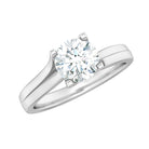 7 MM Round Moissanite Solitaire Engagement Ring in Reverie Setting D-VS1 - Rosec Jewels