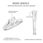 7 MM Round Moissanite Solitaire Engagement Ring in Reverie Setting D-VS1 - Rosec Jewels