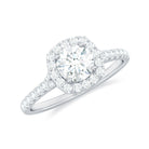 Cubic Zirconia Halo Engagement Ring with Certificate AAAA - Rosec Jewels