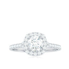 Cubic Zirconia Halo Engagement Ring with Certificate AAAA - Rosec Jewels