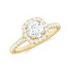 Cubic Zirconia Halo Engagement Ring with Certificate AAAA - Rosec Jewels