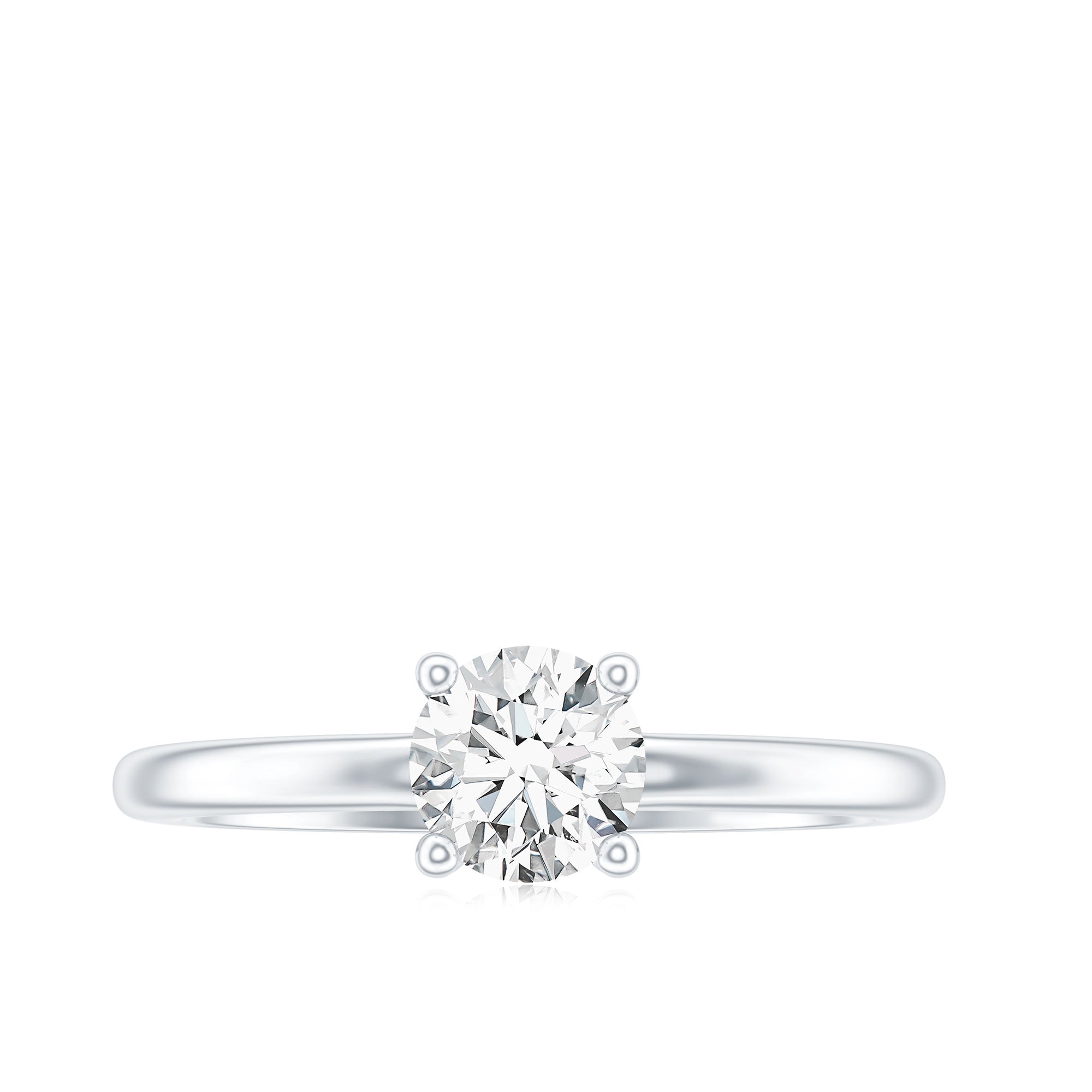 Certified 6 MM Moissanite Solitaire Promise Ring for Her D-VS1 - Rosec Jewels