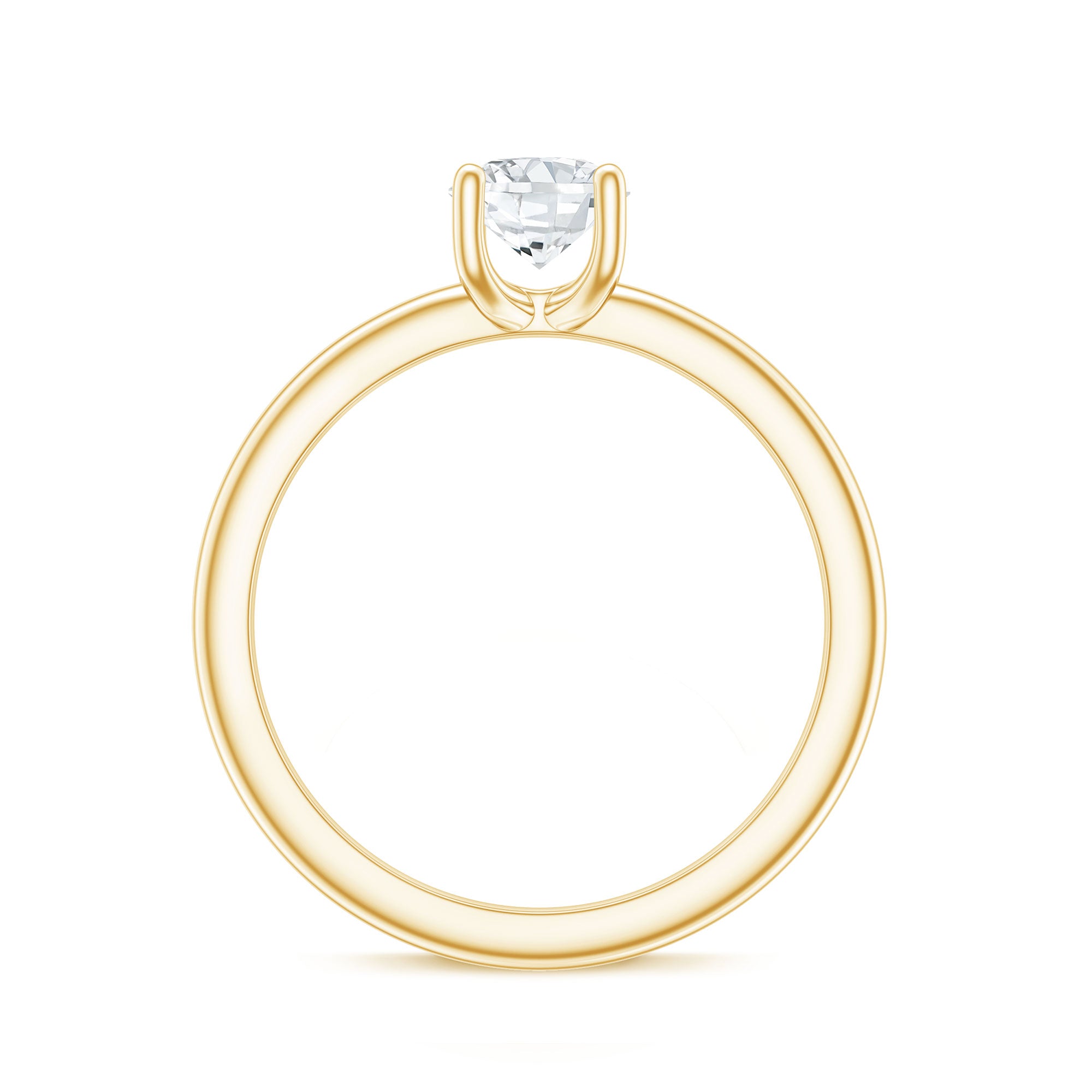 Certified 6 MM Moissanite Solitaire Promise Ring for Her D-VS1 - Rosec Jewels