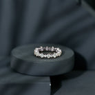 Rosec Jewels-Round Certified Moissanite Stackable Eternity Ring For Women
