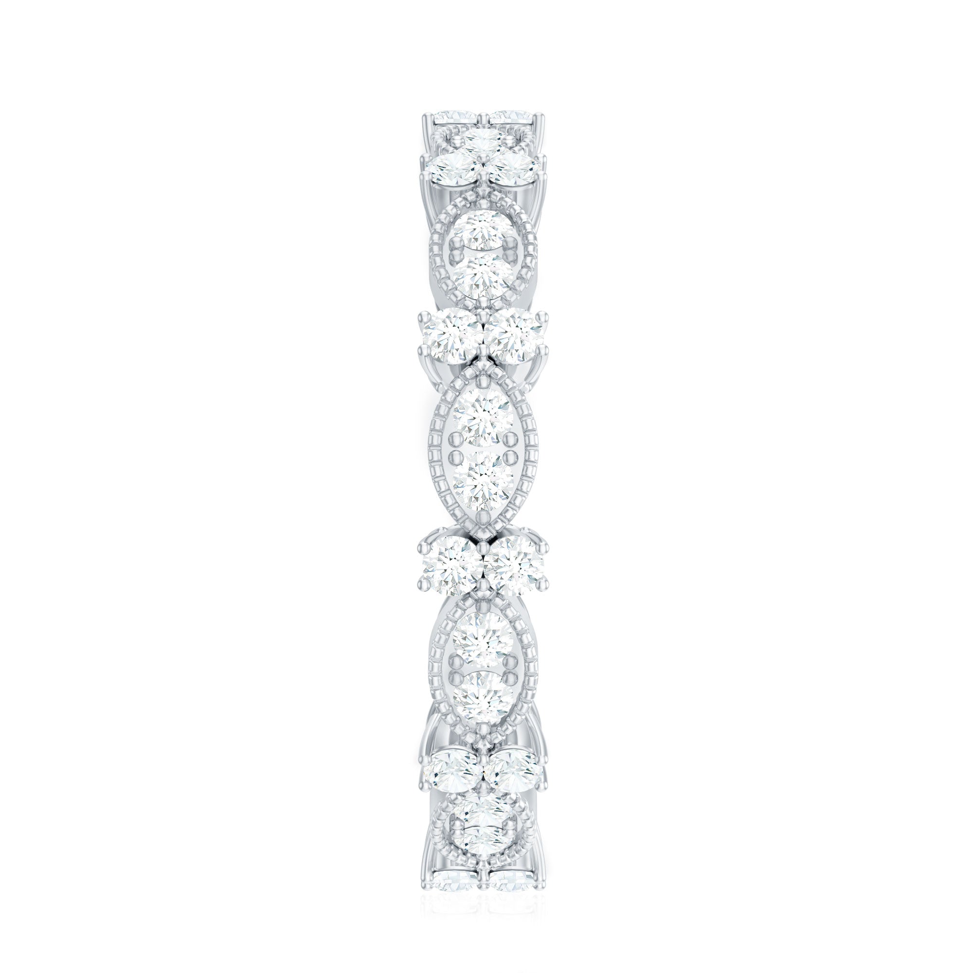 Designer Moissanite Eternity Ring for Women D-VS1 - Rosec Jewels