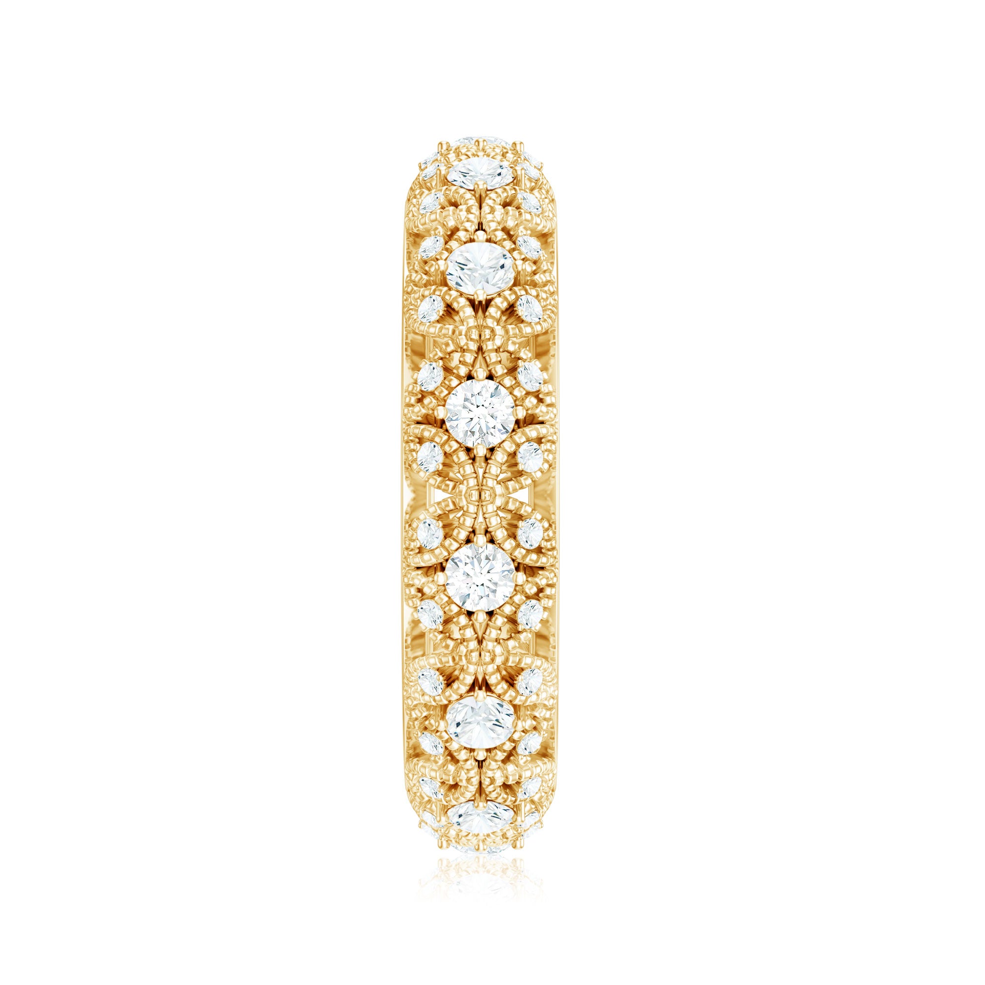 Moissanite Vintage Antique Wedding Ring D-VS1 - Rosec Jewels