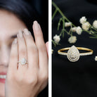 Diamond Pear Shaped Engagement Ring Natural - ( HI-SI ) - Rosec Jewels