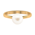 7.4 Carat Freshwater White Pearl Solitaire Engagement Ring AAA - Rosec Jewels