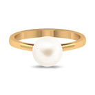 7.4 Carat Freshwater White Pearl Solitaire Engagement Ring AAA - Rosec Jewels