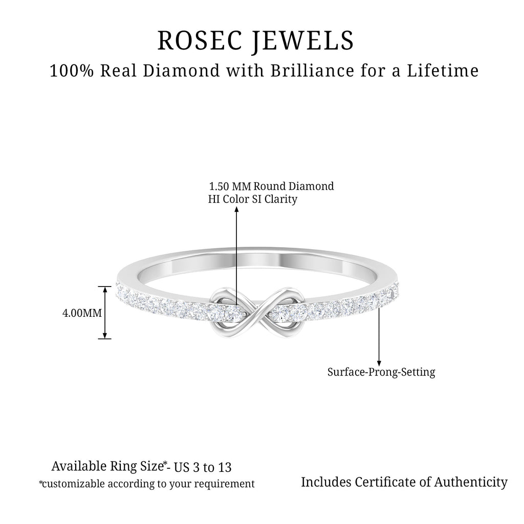 Simple Diamond Infinity Promise Ring Diamond - ( HI-SI ) - Color and Clarity - Rosec Jewels