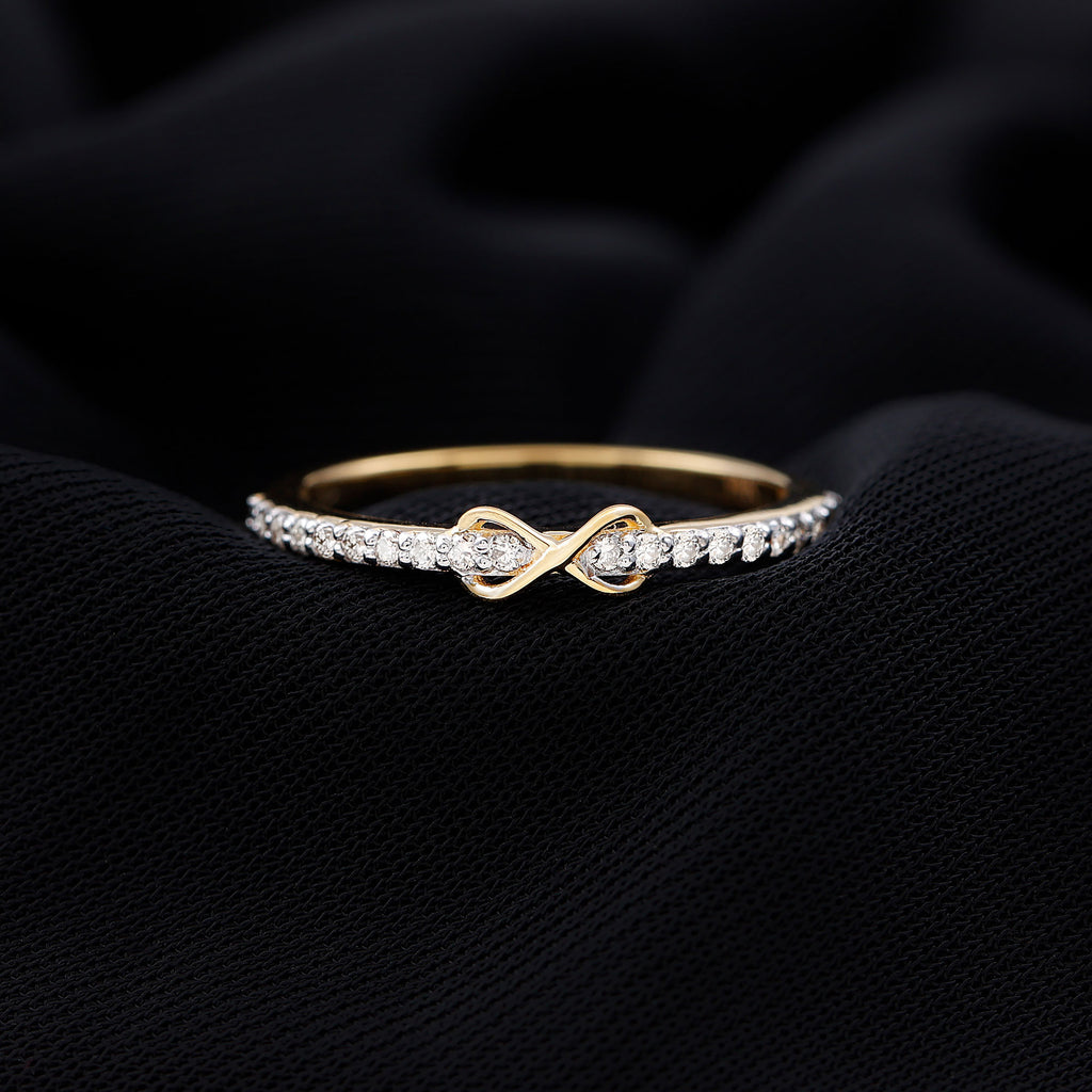 Simple Diamond Infinity Promise Ring Diamond - ( HI-SI ) - Color and Clarity - Rosec Jewels