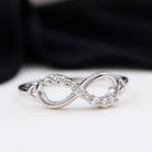 Certified Prong Set Diamond Infinity Promise Ring Natural - ( HI-SI ) - Rosec Jewels