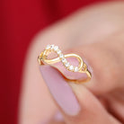 Certified Prong Set Diamond Infinity Promise Ring Natural - ( HI-SI ) - Rosec Jewels