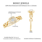 Rosec Jewels-Real Princess Cut Diamond Infinity Heart Engagement Ring