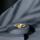 Rosec Jewels-Real Princess Cut Diamond Infinity Heart Engagement Ring