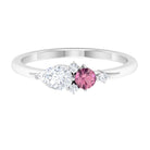 Rosec Jewels-Pink Tourmaline and Moissanite Cluster Promise Ring