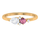 Rosec Jewels-Pink Tourmaline and Moissanite Cluster Promise Ring