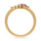 Rosec Jewels-Pink Tourmaline and Moissanite Cluster Promise Ring