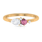 Rosec Jewels-Pink Tourmaline and Moissanite Cluster Promise Ring