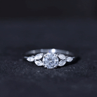 Certified Moissanite Solitaire Engagement Ring with Trio D-VS1 - Rosec Jewels