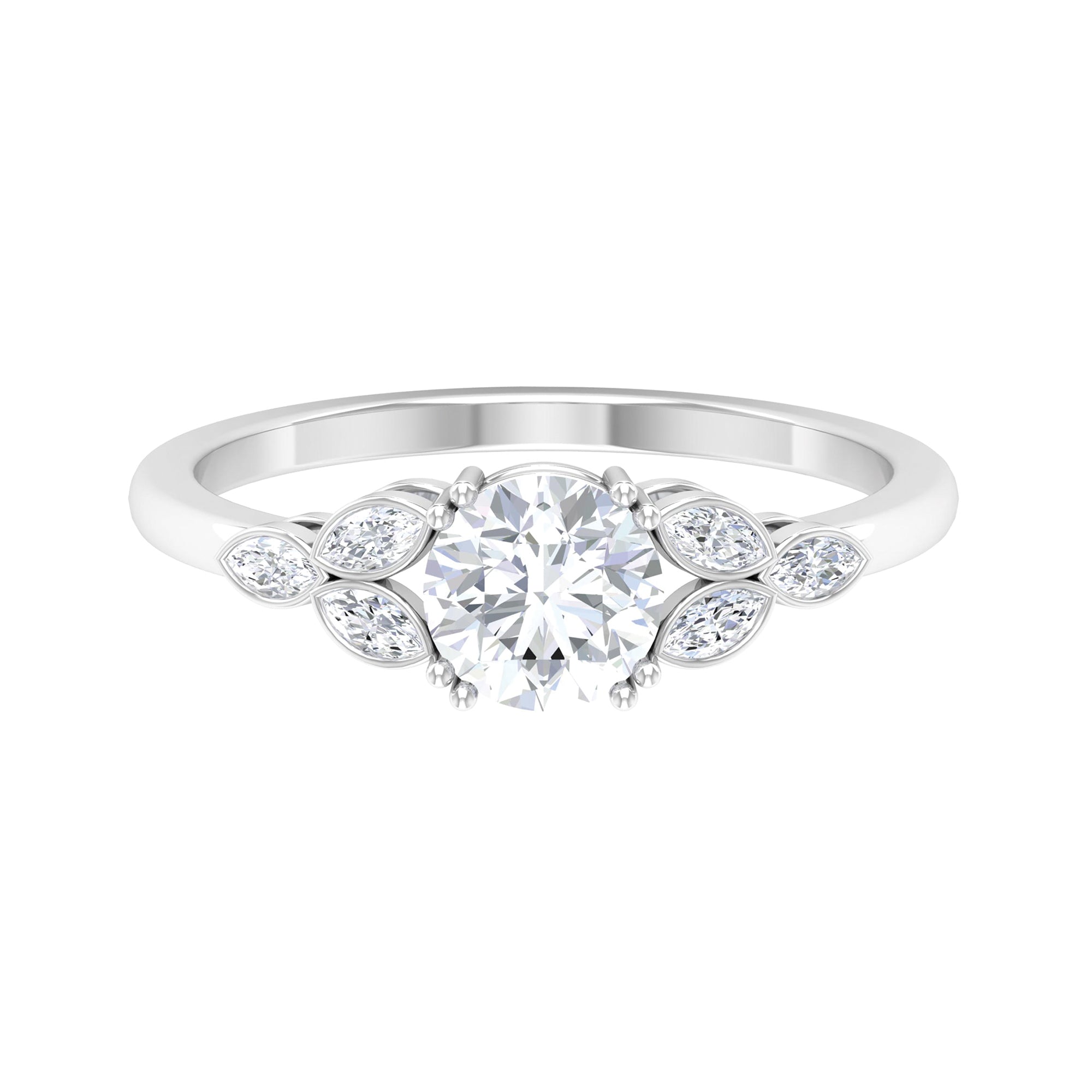1.25 CT Double Prong Moissanite Solitaire Engagement Ring Moissanite - ( D-VS1 ) - Color and Clarity - Rosec Jewels