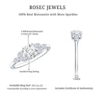 Certified Moissanite Solitaire Engagement Ring with Trio D-VS1 - Rosec Jewels