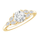 Certified Moissanite Solitaire Engagement Ring with Trio D-VS1 - Rosec Jewels