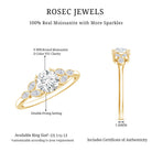 Certified Moissanite Solitaire Engagement Ring with Trio D-VS1 - Rosec Jewels
