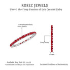 1 CT Baguette and Round Created Ruby Full Eternity Ring AAAA - Rosec Jewels