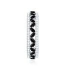 Certified Lab Grown Black Diamond Wedding Band Ring with Moissanite AAAA ( Synthetic ) - Rosec Jewels