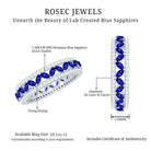1.25 CT Elegant Created Blue Sapphire and Diamond Wedding Band Ring AAAA - Rosec Jewels
