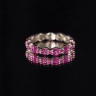 Rosec Jewels-Marquise and Round Cut Created Ruby Contemporary Eternity Ring
