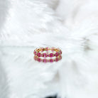 Rosec Jewels-Marquise and Round Cut Created Ruby Contemporary Eternity Ring